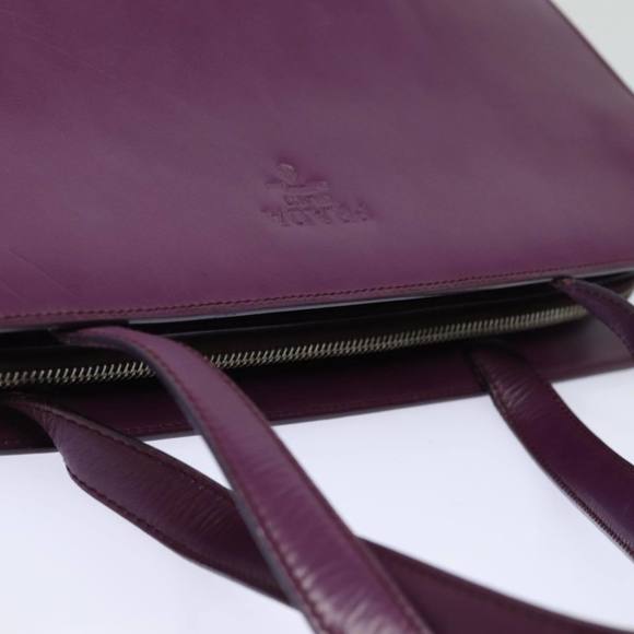 PRADA Leather Hand Bag Purple Auth 80093 - Picture 6 of 16
